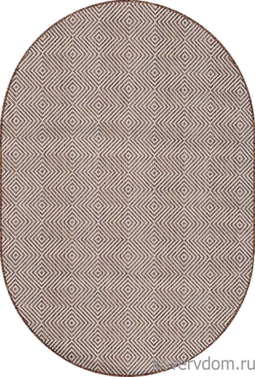 Ковер циновка VEGAS S006 CREAM-BROWN Овал