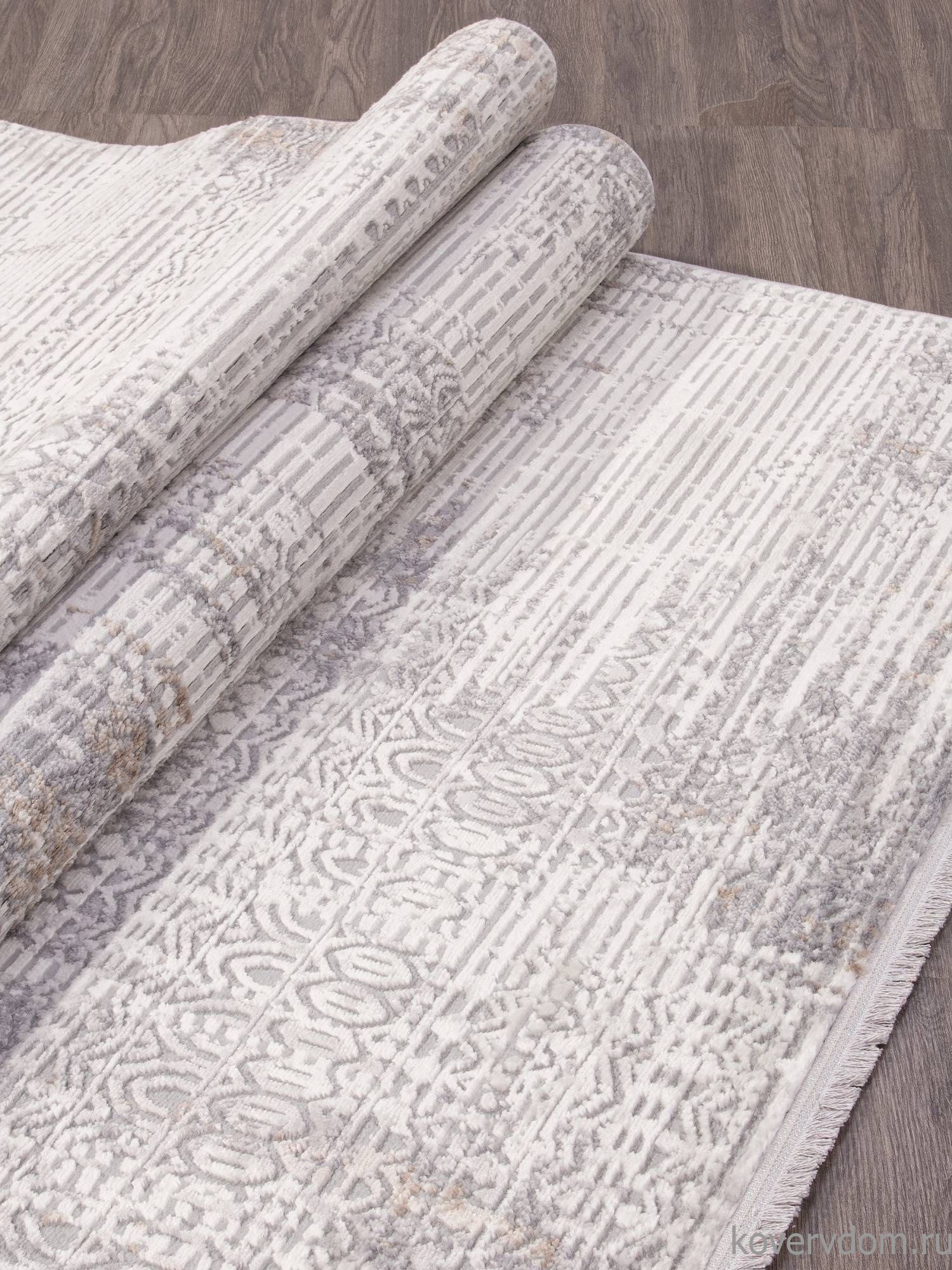 Ковер ALANYA 22403A WHITE / GREY SHR Ковер ALANYA 22403A WHITE / GREY SHR