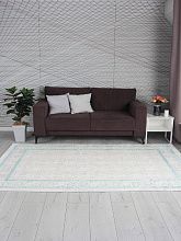 Ковер из Турции гипоаллергенный искусственный AMELI 9255A S.L.GREY / P.TURQUOISE