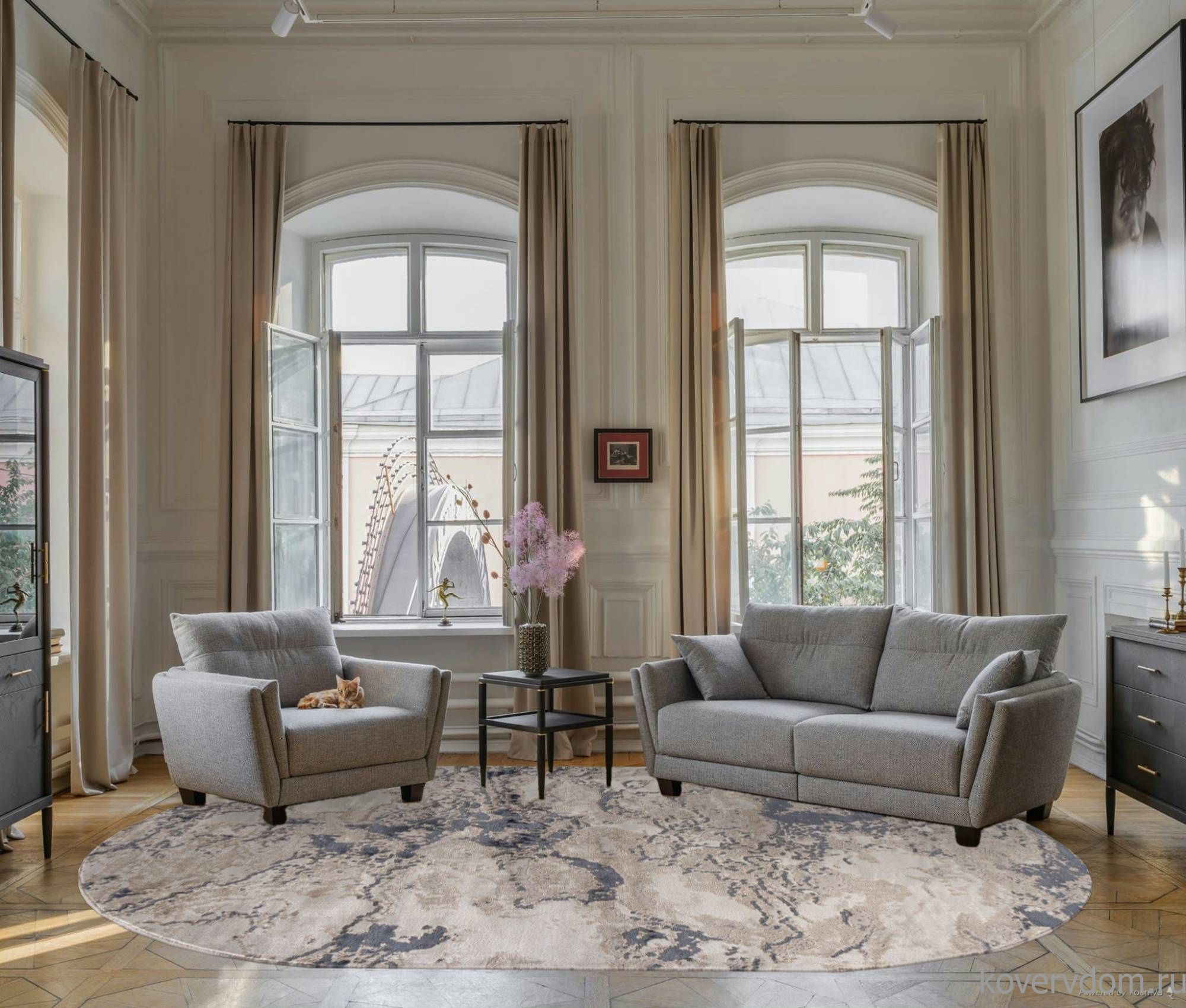 Ковер LUCCI P1263 D.BLUE / D.BLUE Овал Ковер LUCCI P1263 D.BLUE / D.BLUE Овал