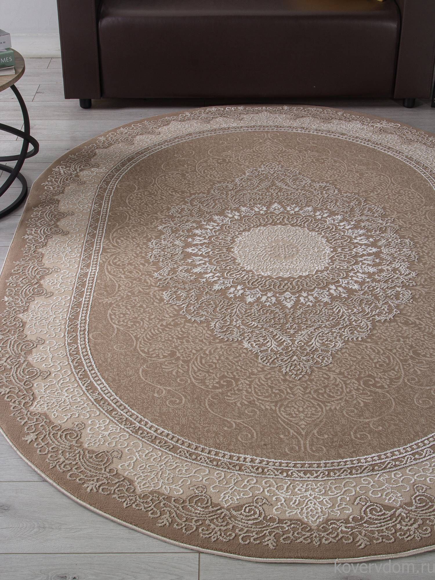 Ковер ARMINA 04076A BROWN / BROWN Овал